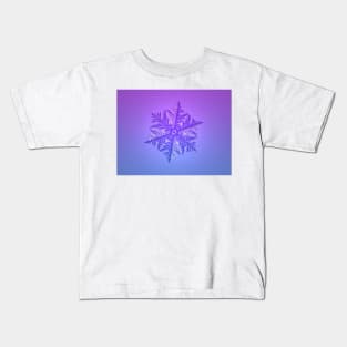 Violet Blue Fractal Snowflake Kids T-Shirt